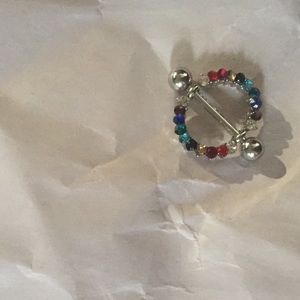 rainbow nipple ring (never used)